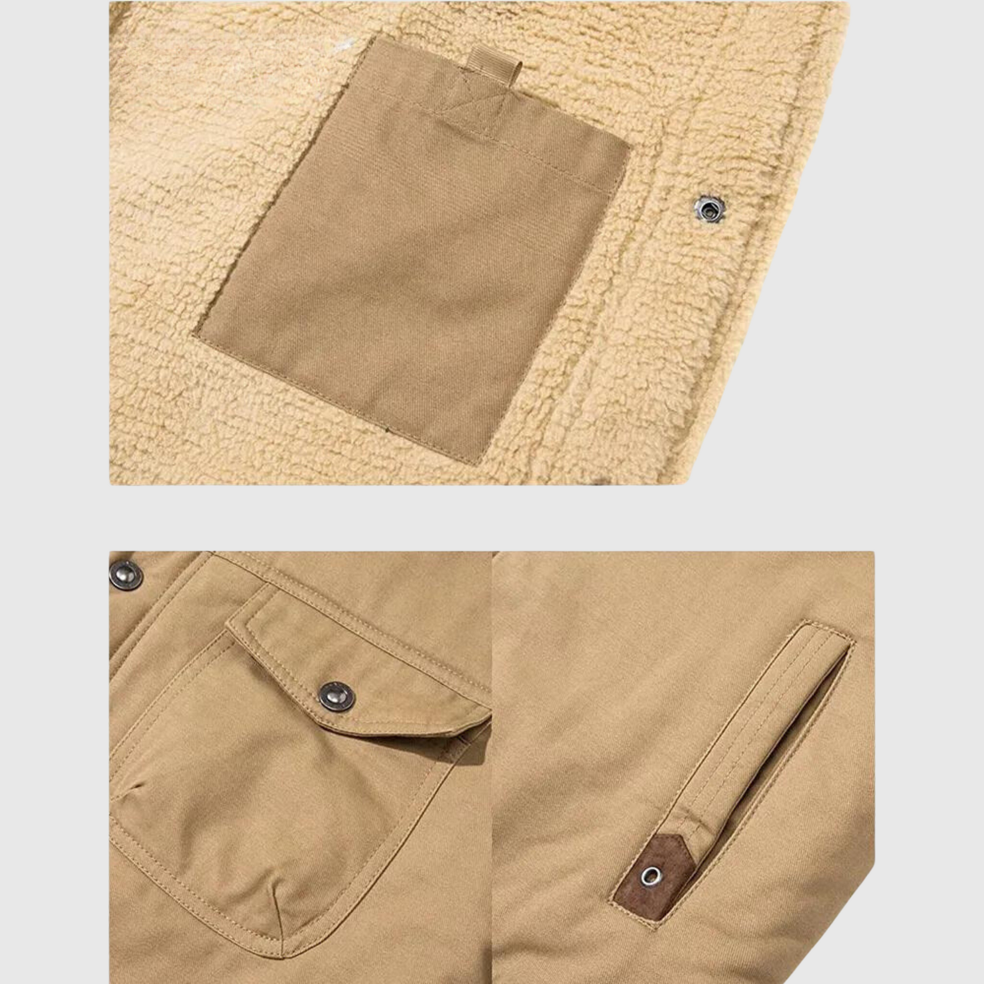 Mens Fleece Lined Jacket with Button Closure