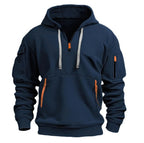 Mens Hooded Sweatshirt with Zip Neck and Pockets