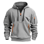 Mens Hooded Sweatshirt with Zip Neck and Pockets