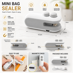 Mini Handheld Heat Bag Sealer with Cutter USB Rechargeable Tool