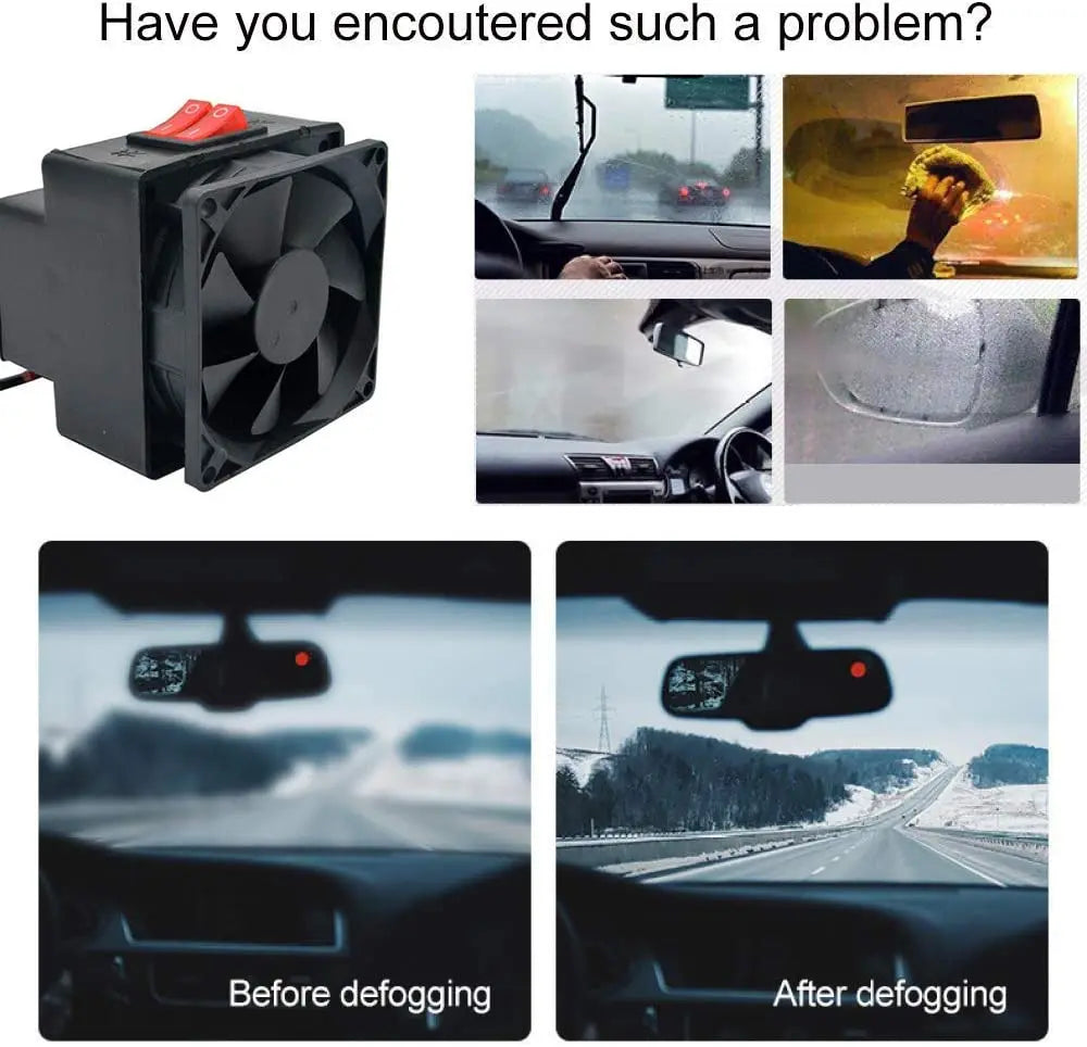 Portable Car Heater Defroster for Winter Clear Windows Warm Cabin