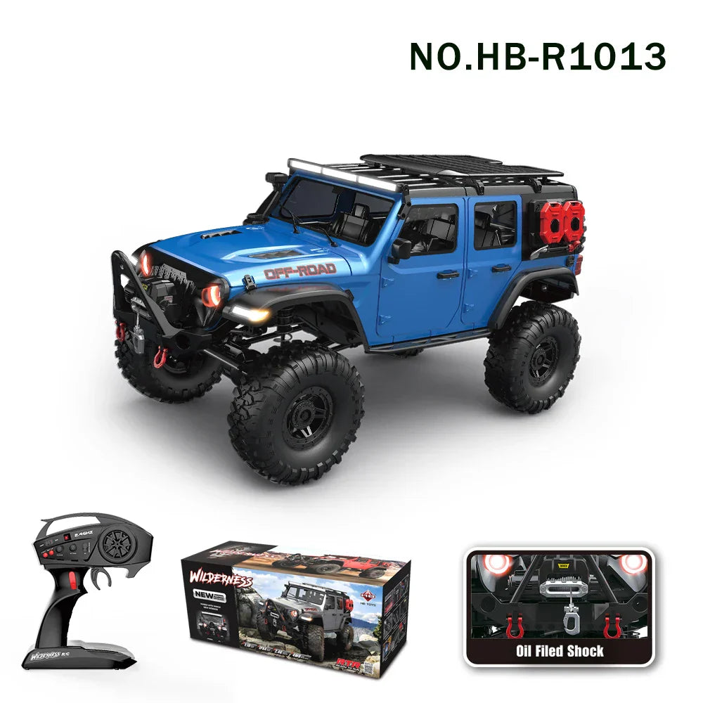 RC Car 4WD Off-Road Rock Crawler with LED Lights and USB Charging