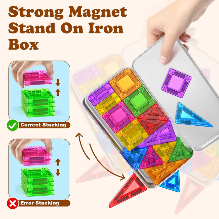 Magnetic Tiles Building Blocks Set 56 Pieces STEM Educational Toy