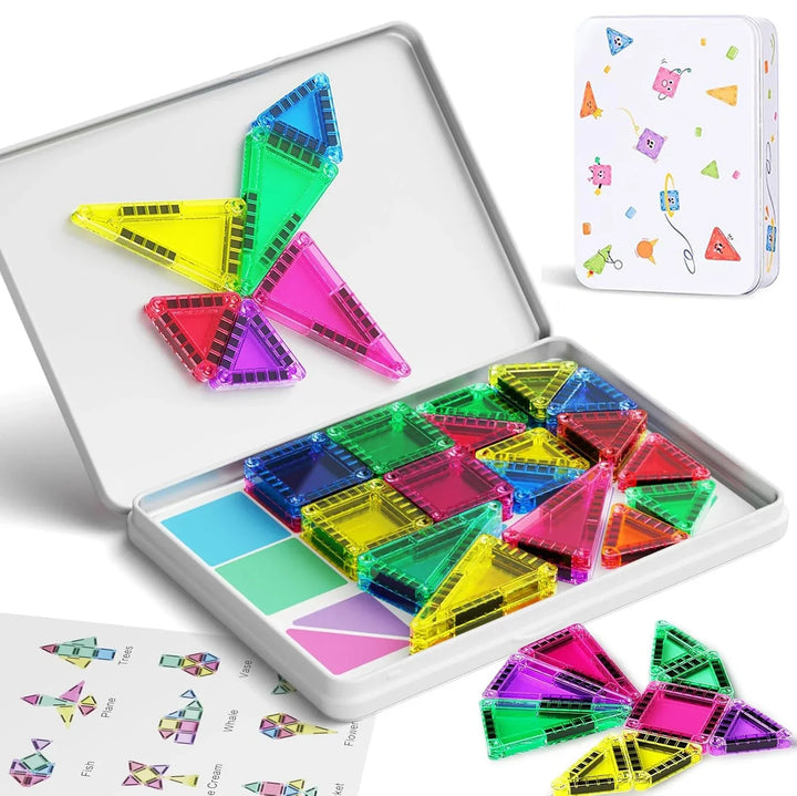 Magnetic Tiles Building Blocks Set 56 Pieces STEM Educational Toy
