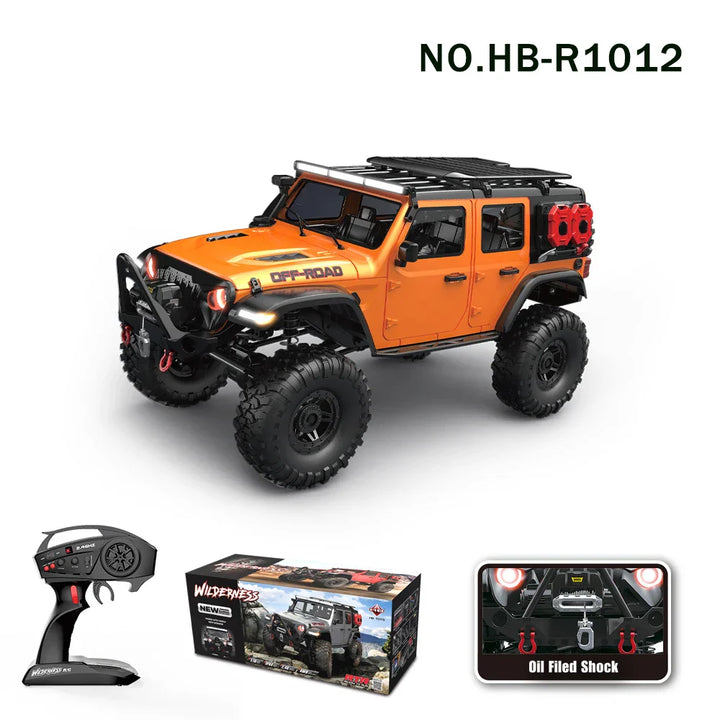RC Car 4WD Off-Road Rock Crawler with LED Lights and USB Charging