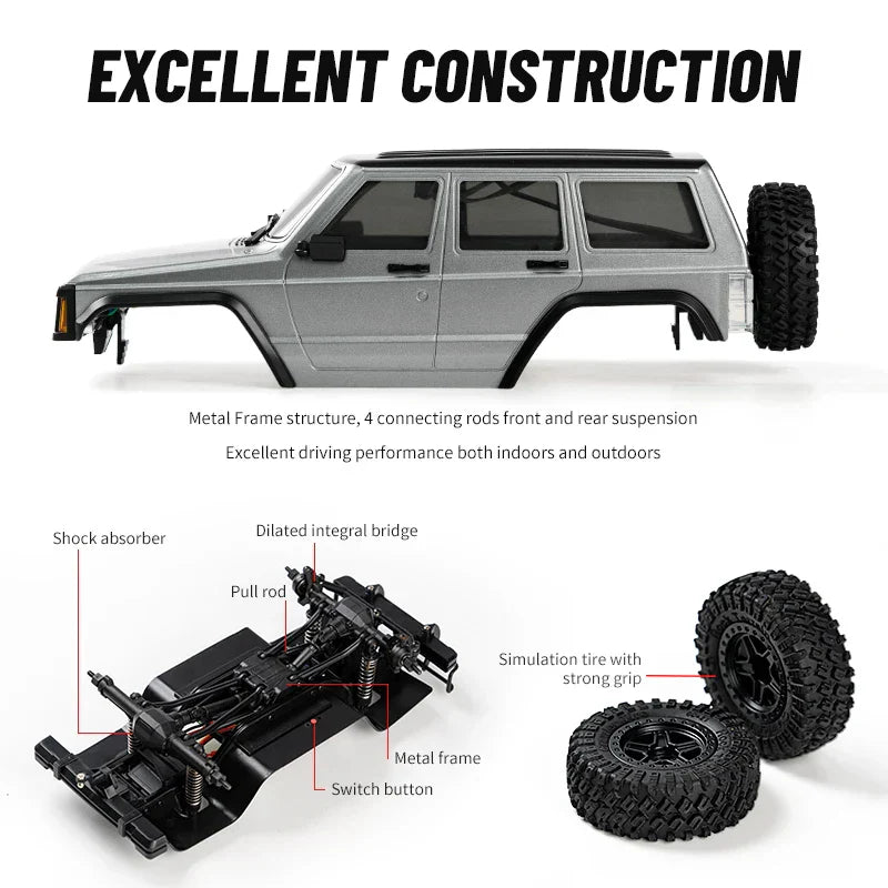 RC Car 1/18 Scale 4WD Off Road Crawler Remote Control Toy