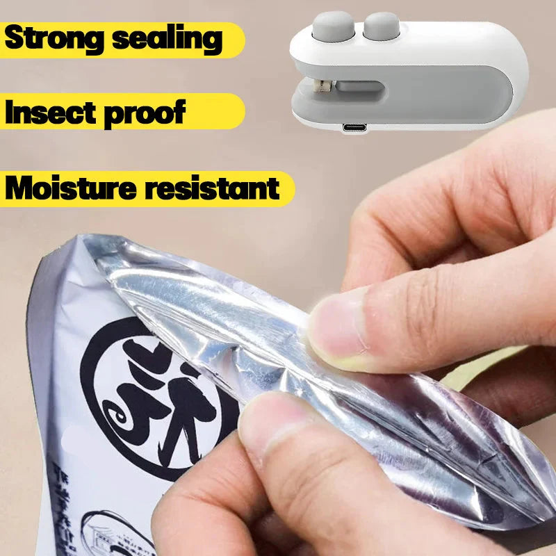 Mini Handheld Heat Bag Sealer with Cutter USB Rechargeable Tool