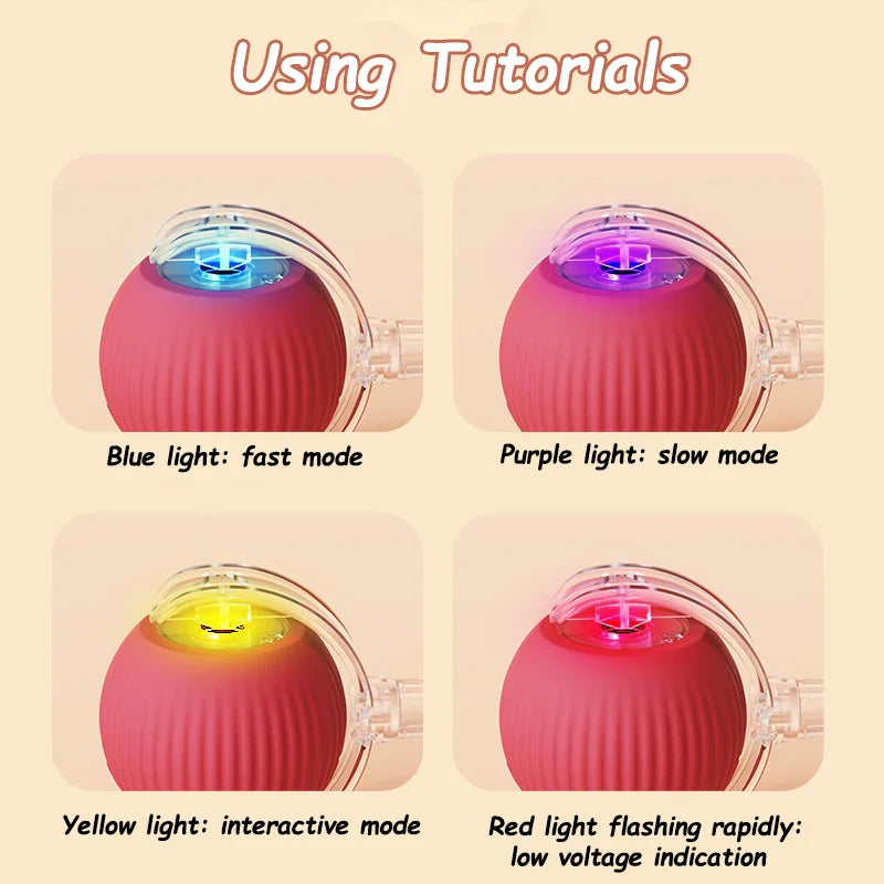 Interactive Cat Toy Rolling Ball with Tail