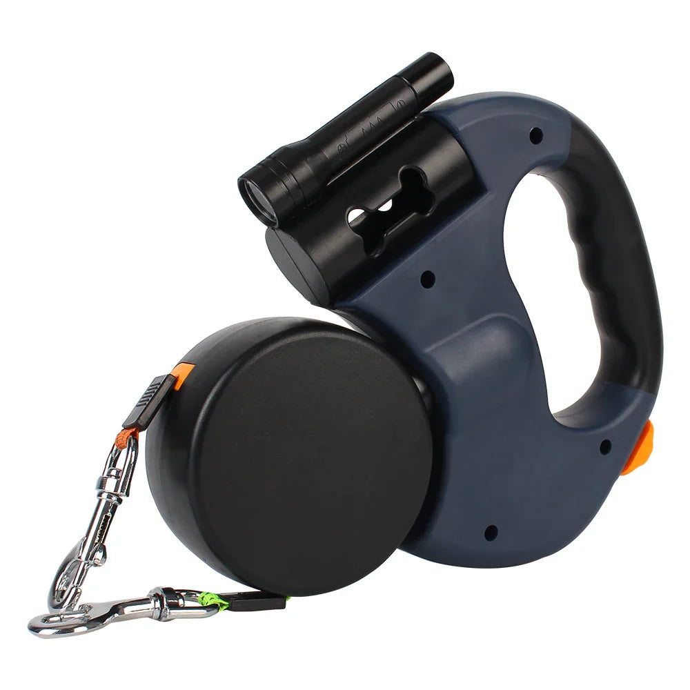 Dual Dog Retractable Leash with Flashlight