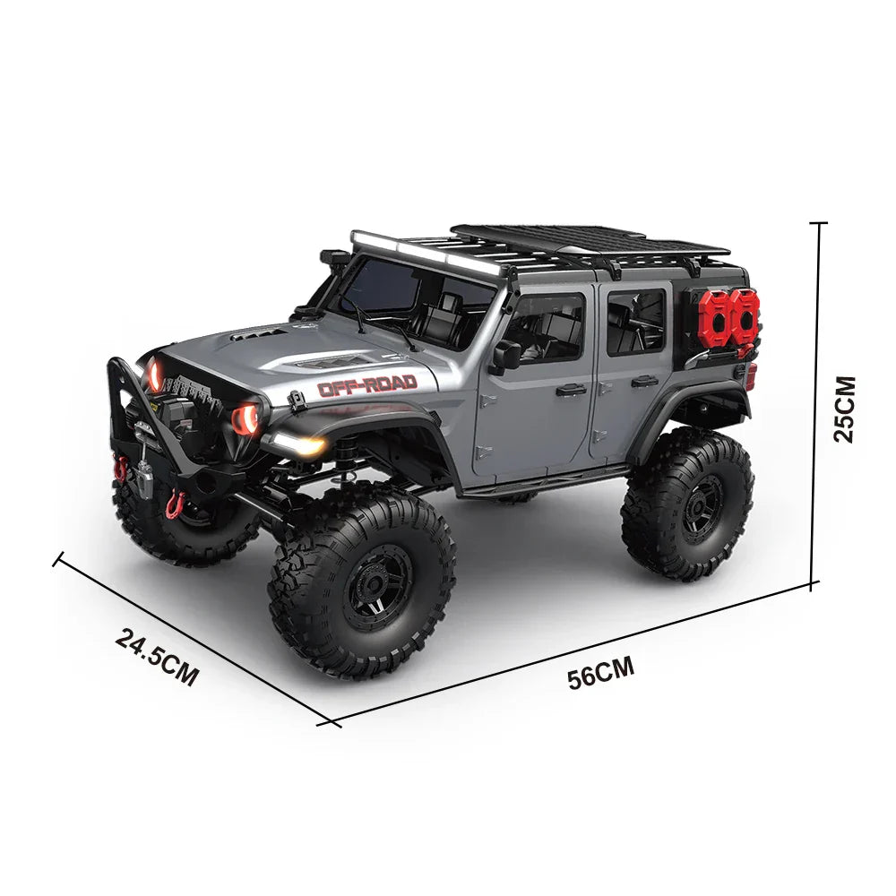 RC Car 4WD Off-Road Rock Crawler with LED Lights and USB Charging