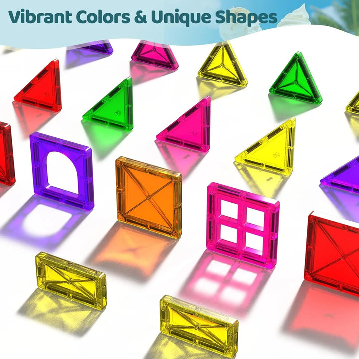 Magnetic Tiles Building Blocks Set 56 Pieces STEM Educational Toy