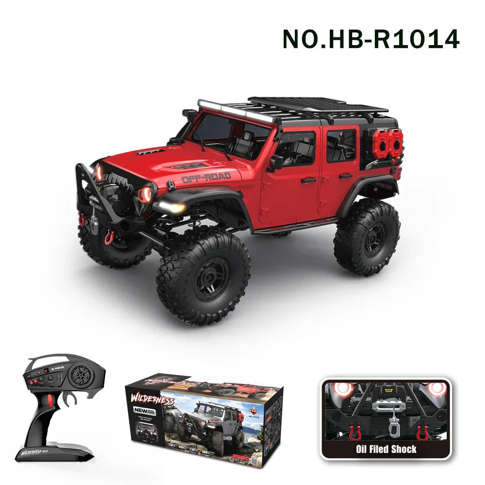 RC Car 4WD Off-Road Rock Crawler with LED Lights and USB Charging