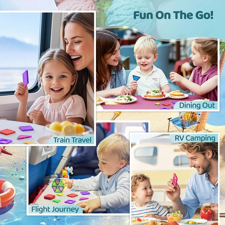 Magnetic Tiles Building Blocks Set 56 Pieces STEM Educational Toy