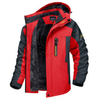 Mens Waterproof Hooded Jacket with Fleece Lined